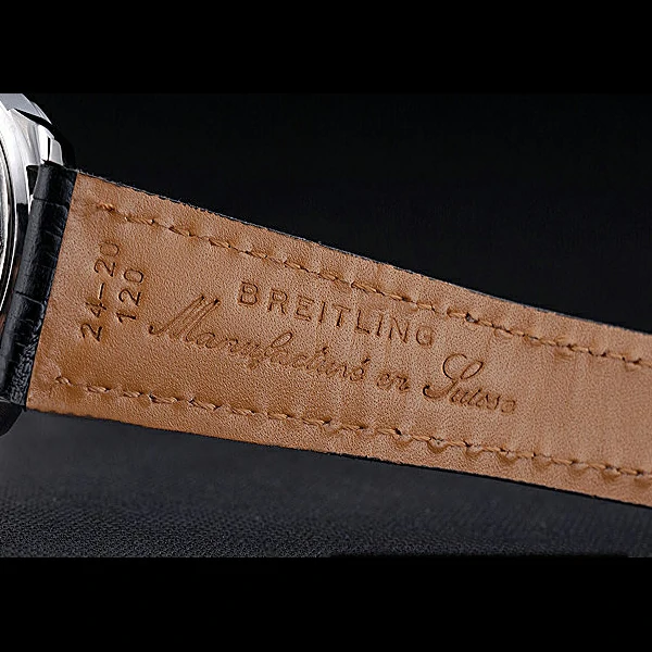 Breitling Transocean Chronograph Unitime Black Dial Stainless Steel Case Black Leather Bracelet new60138