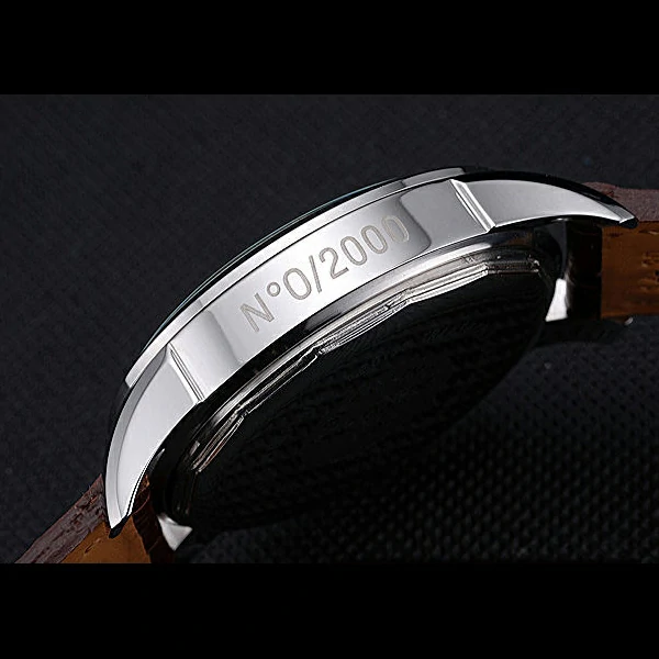 Breitling Transocean Chronograph White Dial Stainless Steel Case Brown Leather Bracelet new60139