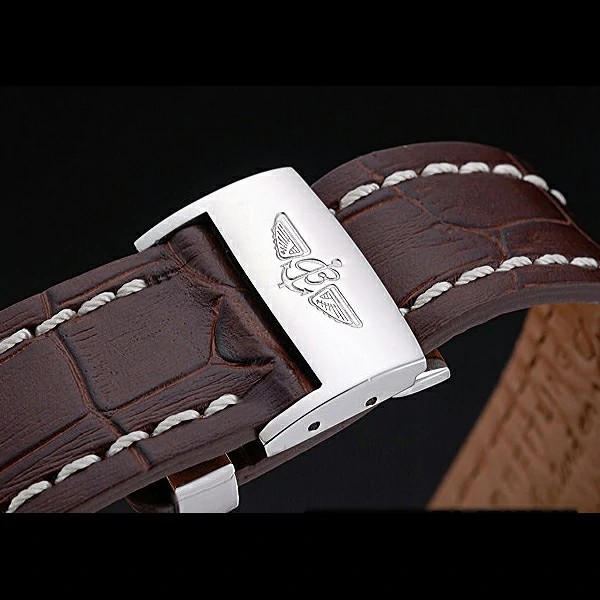 Breitling Transocean Chronograph White Dial Stainless Steel Case Brown Leather Bracelet new60139