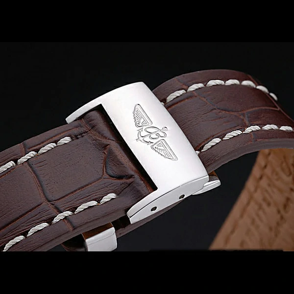 Breitling Transocean Chronograph Unitime White Dial Stainless Steel Case Brown Leather Bracelet new60140