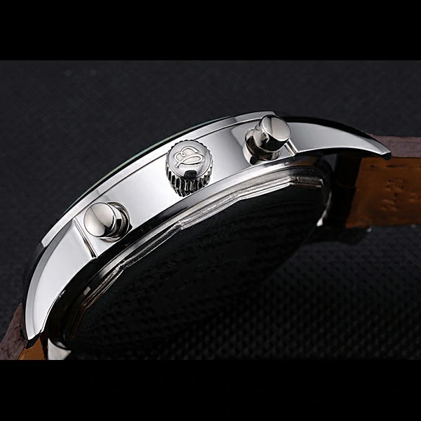 Breitling Transocean Chronograph Unitime White Dial Stainless Steel Case Brown Leather Bracelet new60140
