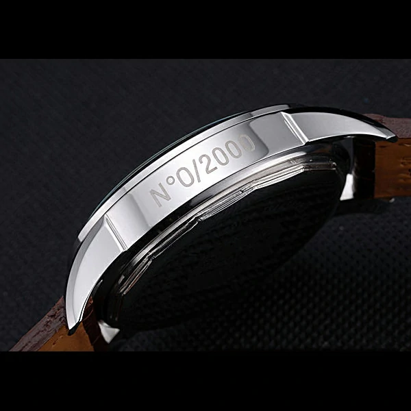 Breitling Transocean Chronograph Unitime White Dial Stainless Steel Case Brown Leather Bracelet new60140