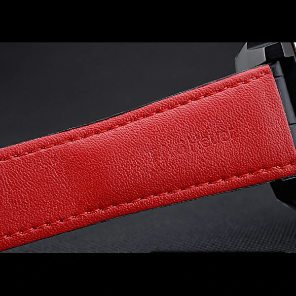 Tag Heuer Monaco Calibre 36 Blue And Red Dial Stripes Dial Black Leather Strap new60168
