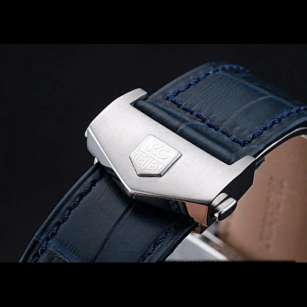 Tag Heuer Monaco 24 Calibre 36 Chronograph Blue And Grey Stripes Dial Blue Leather Strap new60169