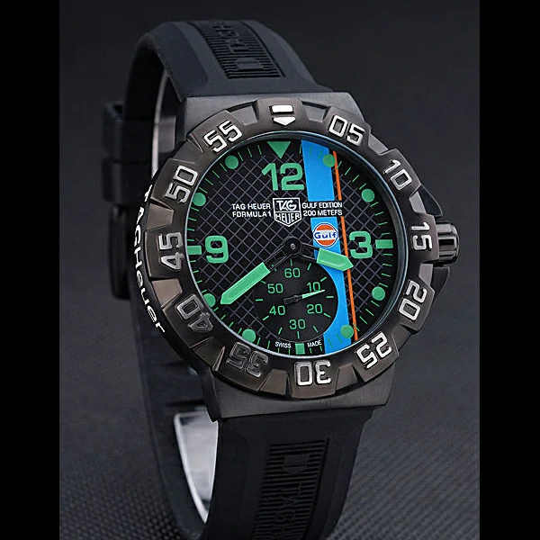 Tag Heuer Formula One Grande Date Black And Green Dial Rubber Bracelet new60177
