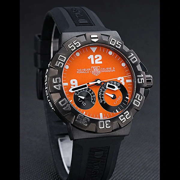 Tag Heuer Formula One Calibre S Orange Dial Rubber Bracelet new60178