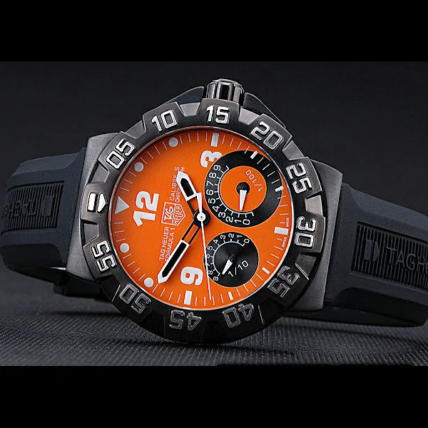 Tag Heuer Formula One Calibre S Orange Dial Rubber Bracelet new60178