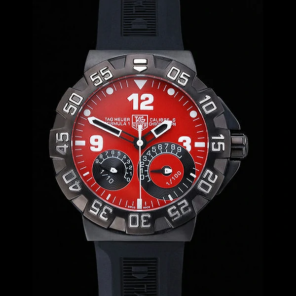 Tag Heuer Formula One Calibre S Red Dial Rubber Bracelet new60179