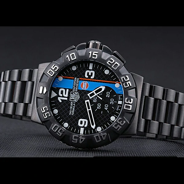 Tag Heuer Formula One Special Gulf Edition Black Dial And Blue Ion Plated Steinless Steel Brace new60184