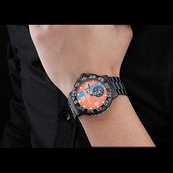 Tag Heuer Formula One Special Gulf Edition Orange And Blue Dial Ion Plated Steinless Steel new60187
