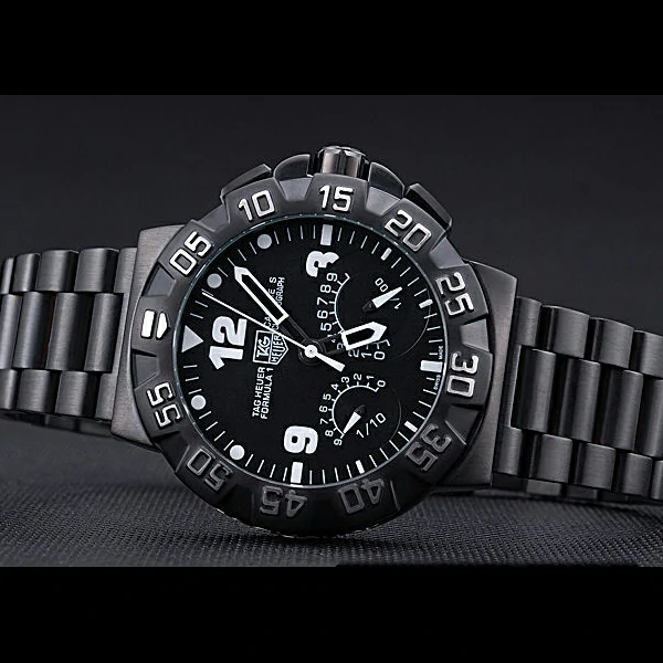 Tag Heuer Formula One Calibre S Black Dial Ion Plated Steinless Steel Bracelet new60193