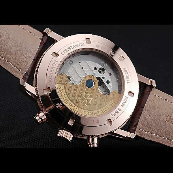 Vacheron Constantin Patrimony Traditionnelle Gold Case Brown Leather Strap new60199