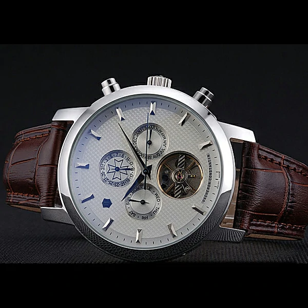 Vacheron Constantin Patrimony Traditionnelle Silver Case Brown Leather Strap new60200