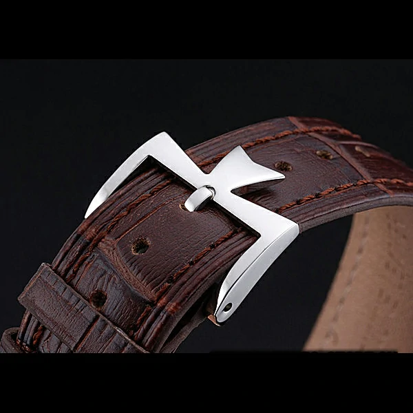 Vacheron Constantin Patrimony Traditionnelle Silver Case Brown Leather Strap new60200