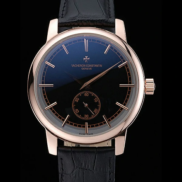 Vacheron Constantin Patrimony Traditionnelle Small Seconds Gold Case Black Dial new60201