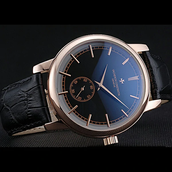 Vacheron Constantin Patrimony Traditionnelle Small Seconds Gold Case Black Dial new60201