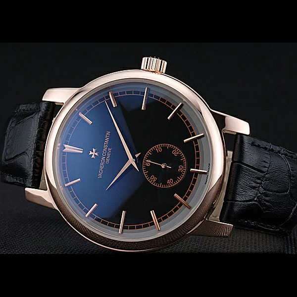 Vacheron Constantin Patrimony Traditionnelle Small Seconds Gold Case Black Dial new60201