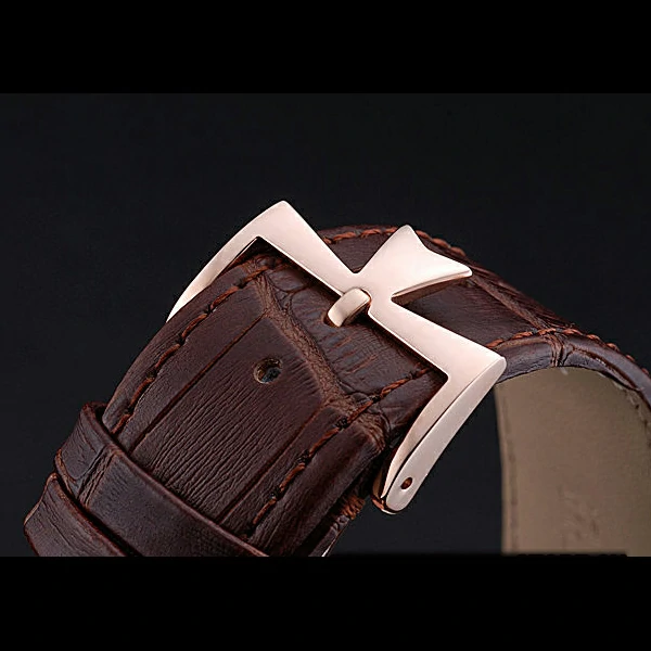 Vacheron Constantin Patrimony Contemporary Gold Case White Dial Brown Leather Strap new60203