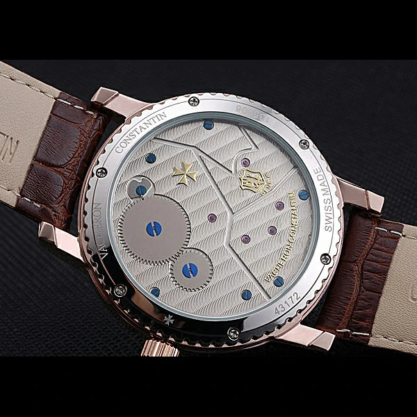 Vacheron Constantin Patrimony Contemporary Gold Case White Dial Brown Leather Strap new60203