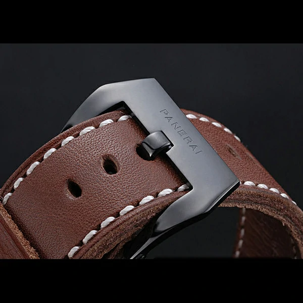 Panerai Luminor Equation Ion Plated Stainless Steel Bezel Brown Leather Bracelet new60212