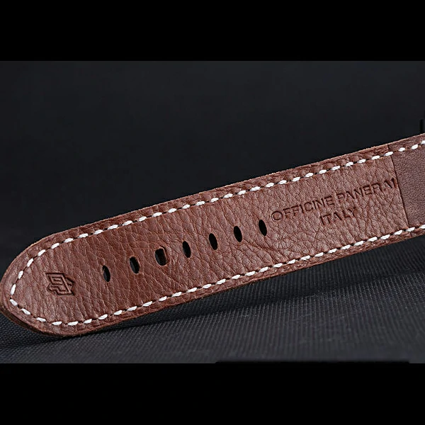 Panerai Luminor Equation Ion Plated Stainless Steel Bezel Brown Leather Bracelet new60212