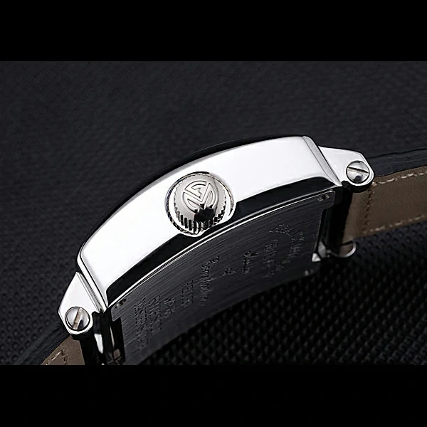 Franck Muller Master Square Black Dial Silver Case Black Leather Band new60248