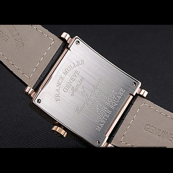 Franck Muller Master Square White Dial Gold Case Black Leather Band new60249