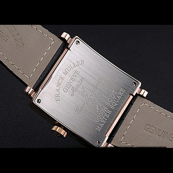 Franck Muller Master Square Black Dial Gold Case Black Leather Band new60250