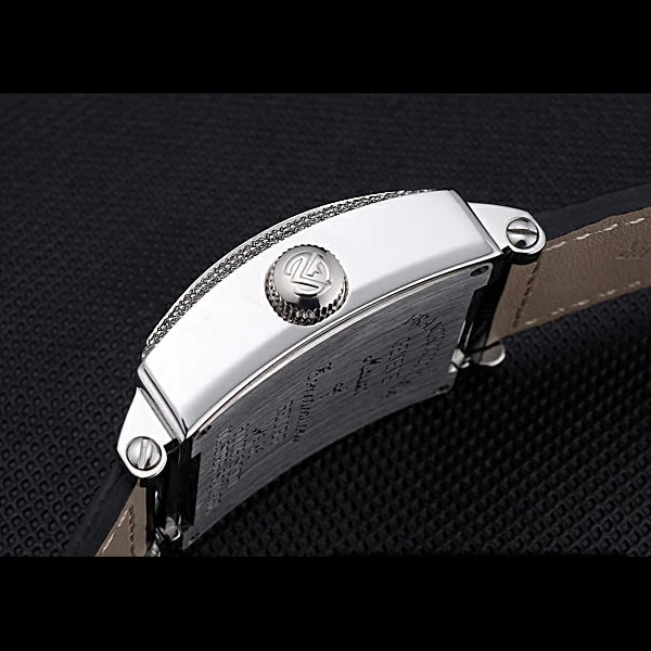 Franck Muller Master Square White Dial Diamonds Case Black Leather Band new60252