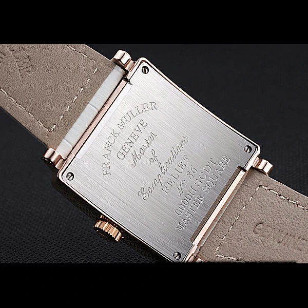 Franck Muller Master Square Color Dreams White Dial Gold Case White Leather Band new60255