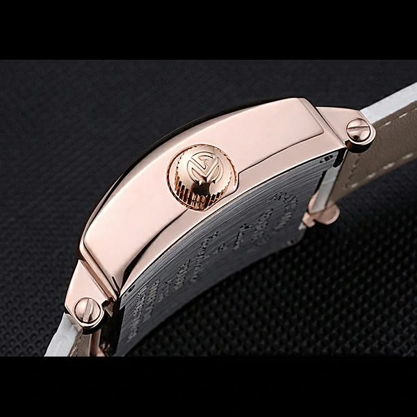 Franck Muller Master Square Color Dreams White Dial Gold Case White Leather Band new60255