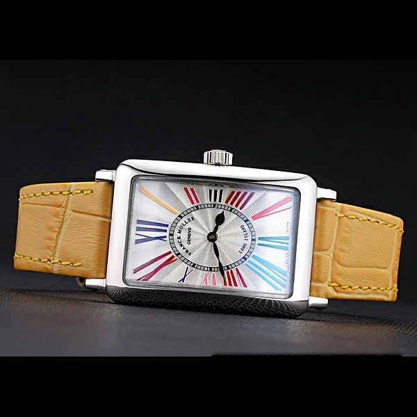 Franck Muller Long Island Classic Color Dreams White Dial Yellow Leather Strap new60259
