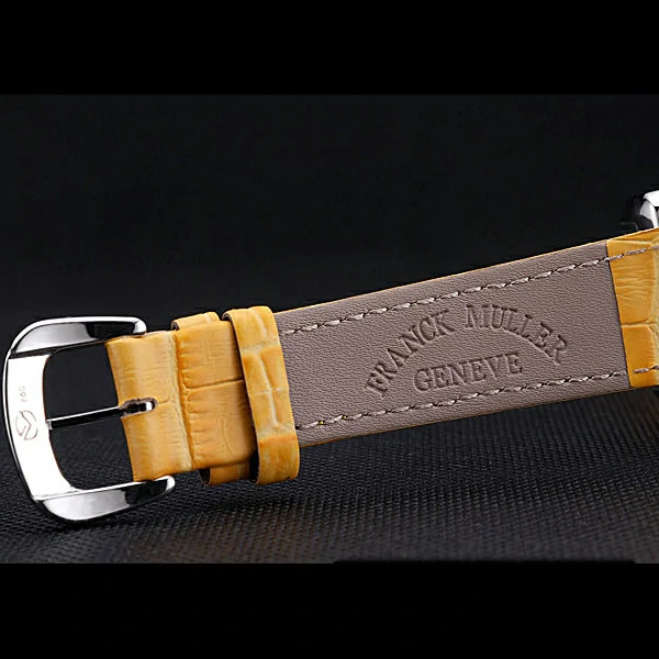 Franck Muller Long Island Classic Color Dreams White Dial Yellow Leather Strap new60259