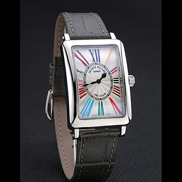 Franck Muller Long Island Classic Color Dreams White Dial Black Leather Strap new60260