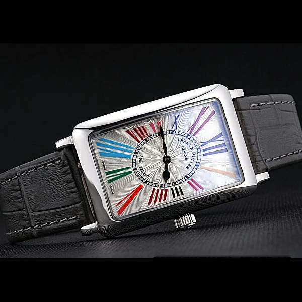 Franck Muller Long Island Classic Color Dreams White Dial Black Leather Strap new60260