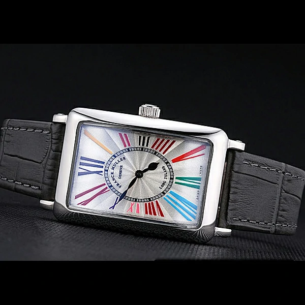Franck Muller Long Island Classic Color Dreams White Dial Black Leather Strap new60260