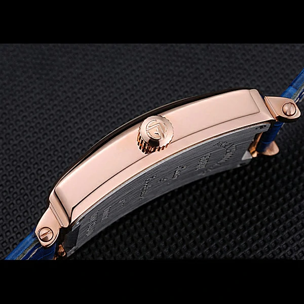 Franck Muller Long Island Classic Gold Dial Gold Case Blue Leather Band new60262