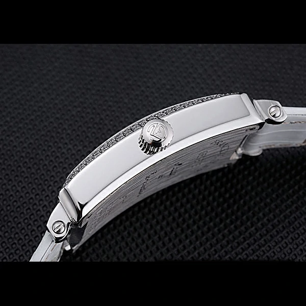 Franck Muller Long Island Classic White Dial Diamonds Case White Leather Band new60263