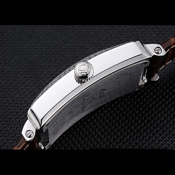Franck Muller Long Island Classic White Dial Diamonds Case Brown Leather Band new60264