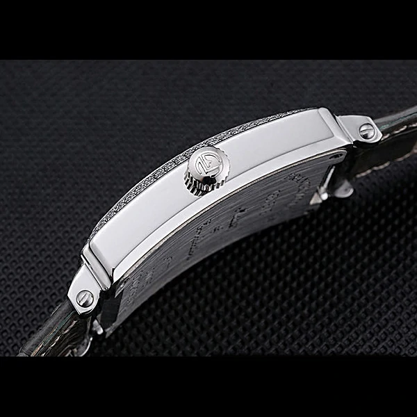 Franck Muller Long Island Classic White Dial Diamonds Case Black Leather Band new60266