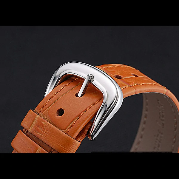 Franck Muller Long Island Classic White Dial Diamonds Case Orange Leather Band new60267