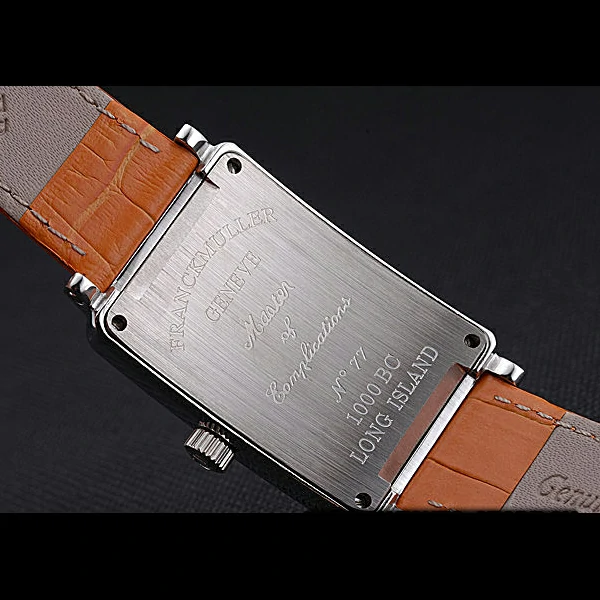 Franck Muller Long Island Classic White Dial Diamonds Case Orange Leather Band new60267