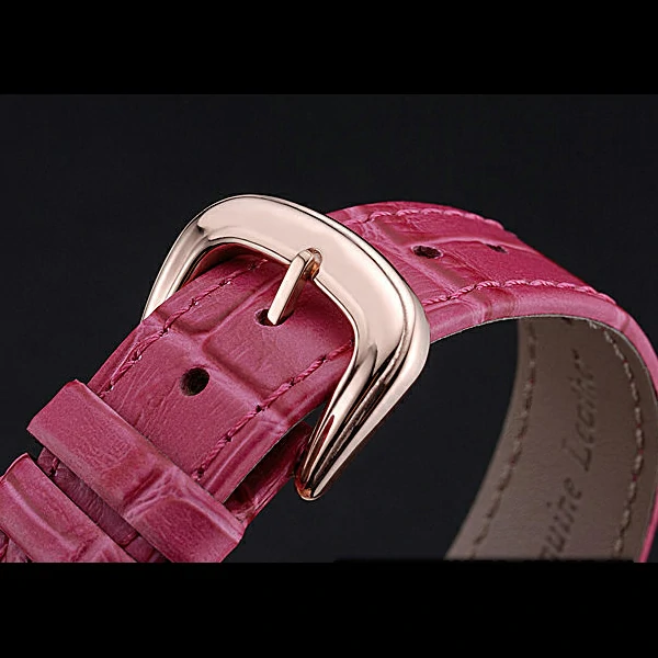 Franck Muller Long Island Classic White Dial Diamonds Case Pink Leather Band new60268