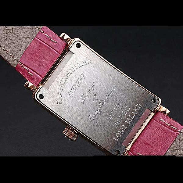 Franck Muller Long Island Classic White Dial Diamonds Case Pink Leather Band new60268