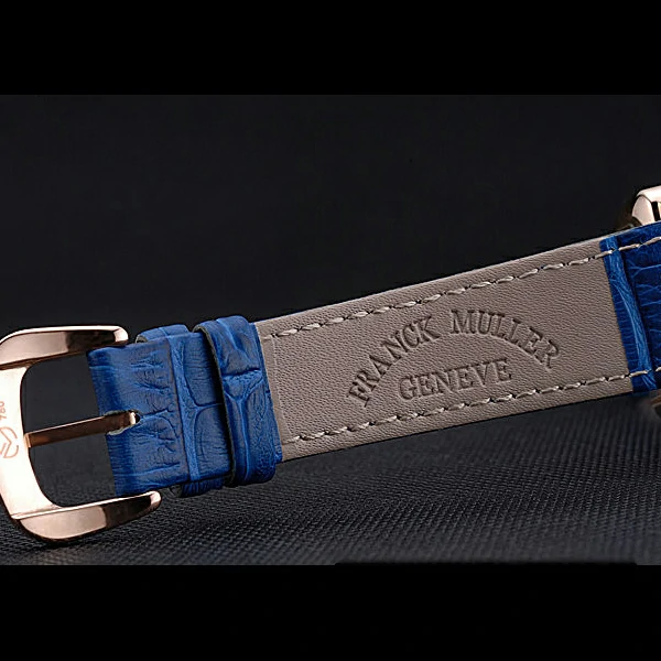 Franck Muller Long Island Classic White Dial Diamonds Case Blue Leather Band new60271
