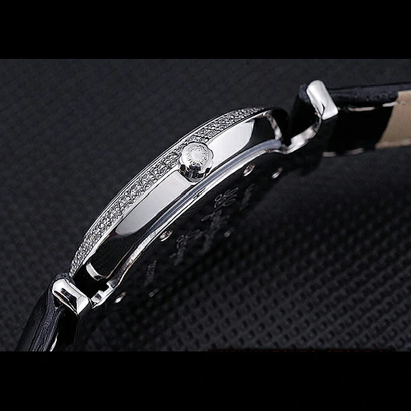Longines La Grande Classique White Round Dial Diamond Case Diamond Numerals Black Leather Band new60280