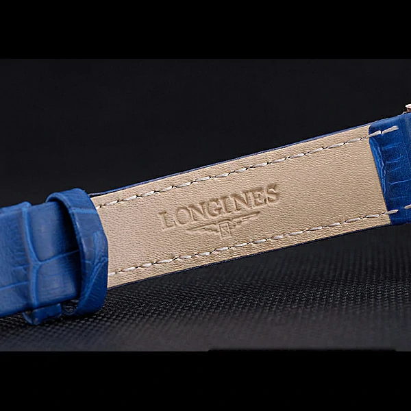 Longines La Grande Classique Blue Round Dial Diamond Case Diamond Numerals Blue Leather Band new60281