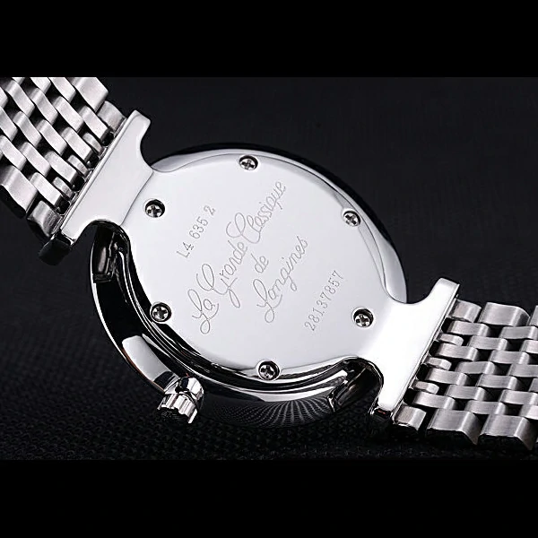 Longines La Grande Classique Black Round Dial Diamond Case Diamond Numerals Stainless Steel new60282
