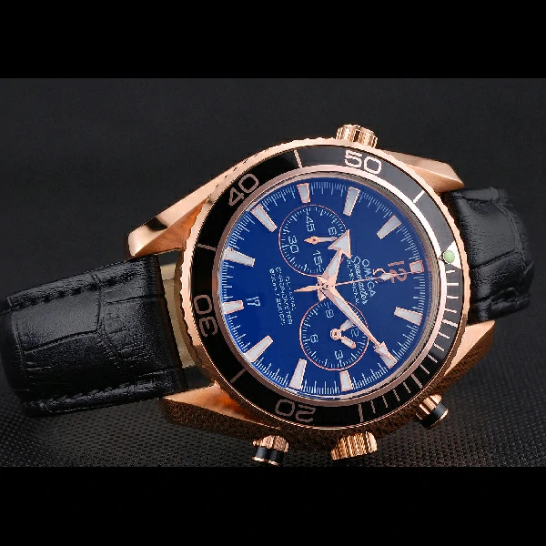 Omega Seamaster Planet Ocean Chronograph Ceragold Black Dial new60286