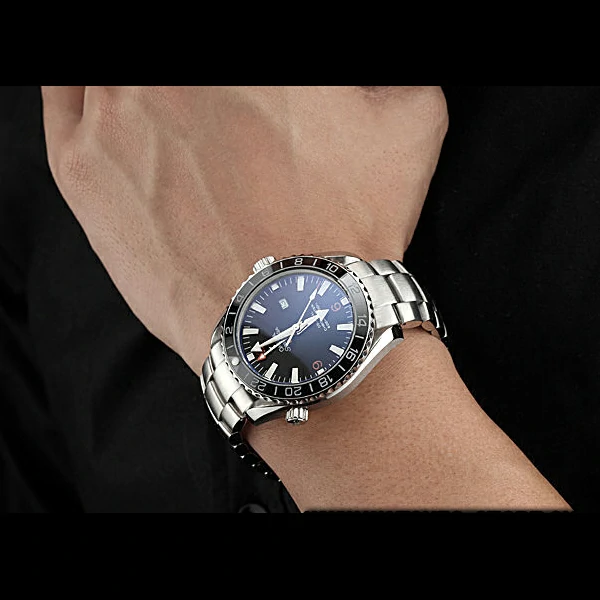 Omega Seamaster Planet Ocean GMT Black Dial Stainless Steel Band new60287